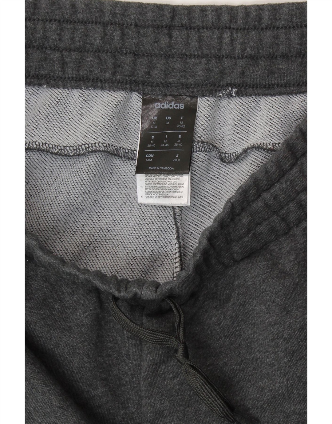 ADIDAS Womens Tracksuit Trousers Joggers UK 12/14 Medium Grey Cotton