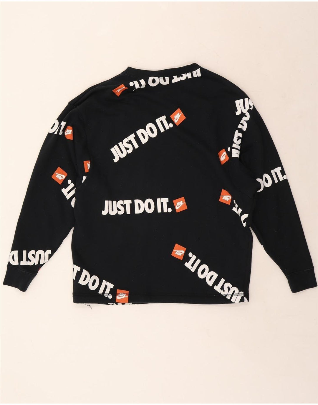 NIKE Mens Graphic Sweatshirt Jumper Small Navy Blue Cotton