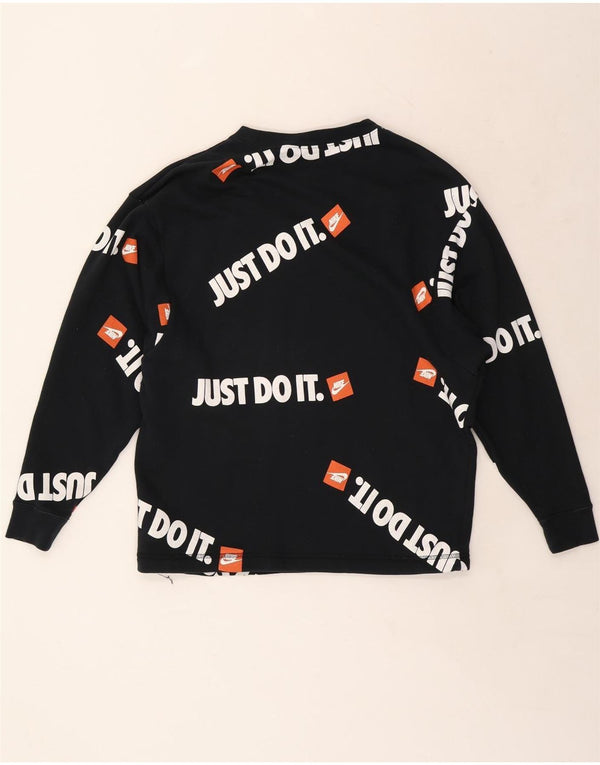 NIKE Mens Graphic Sweatshirt Jumper Small Navy Blue Cotton