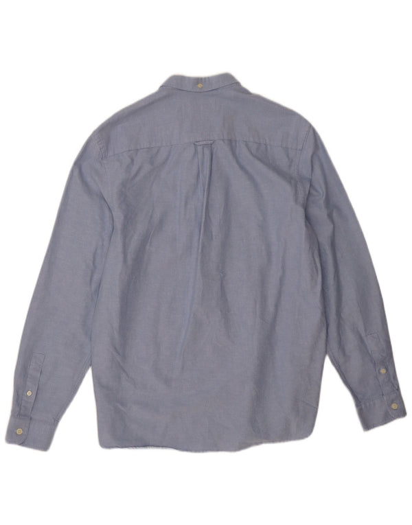 Lyle & Scott Mens Shirt Large Blue Cotton