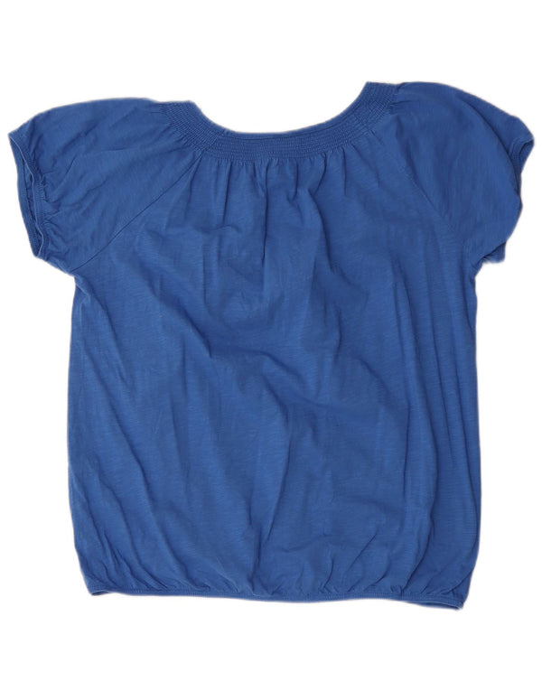 M&Co Womens Blouse Top UK 16 Large Blue Cotton
