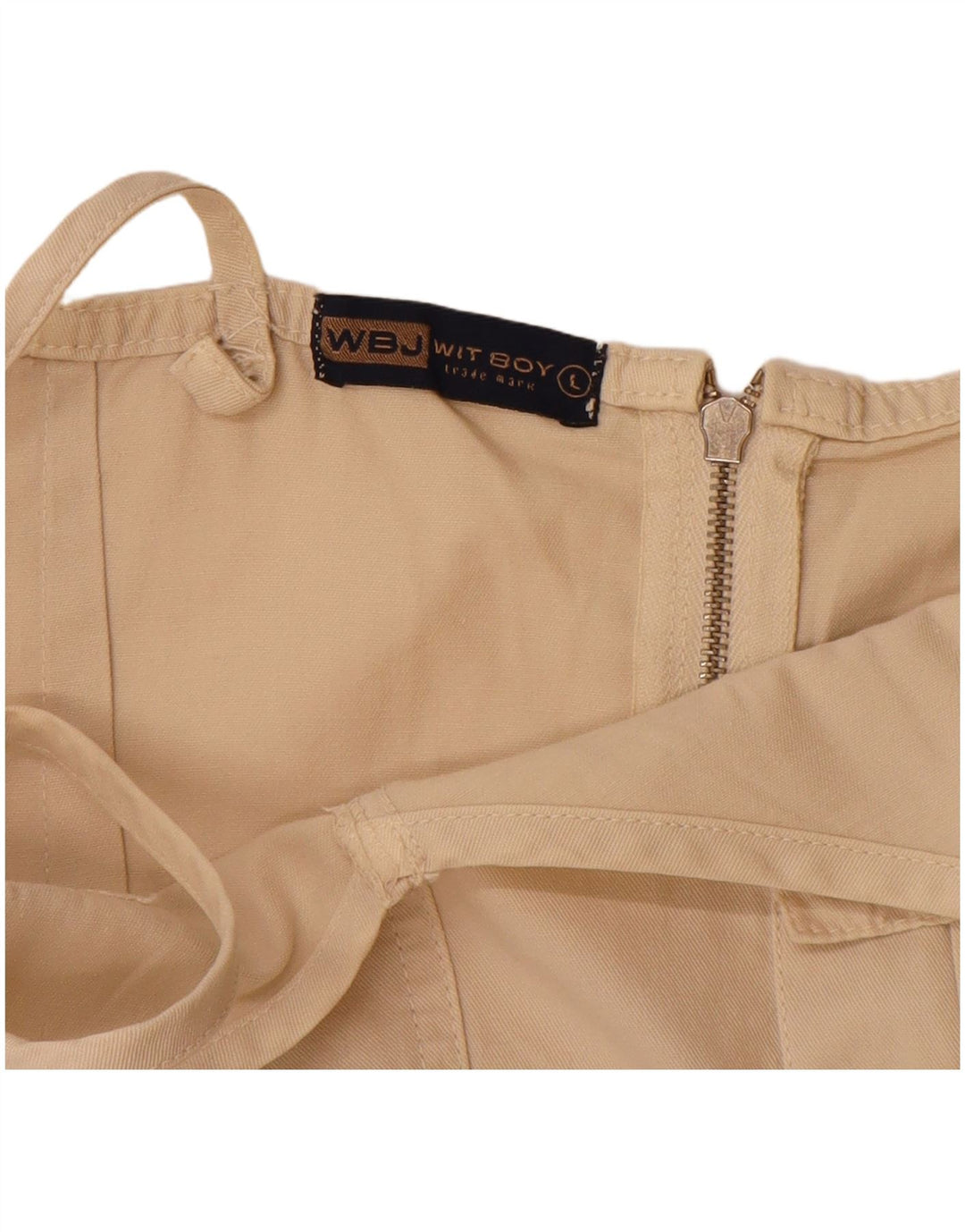 WIT BOY Womens Slip Dress UK 14 Large Beige Cotton