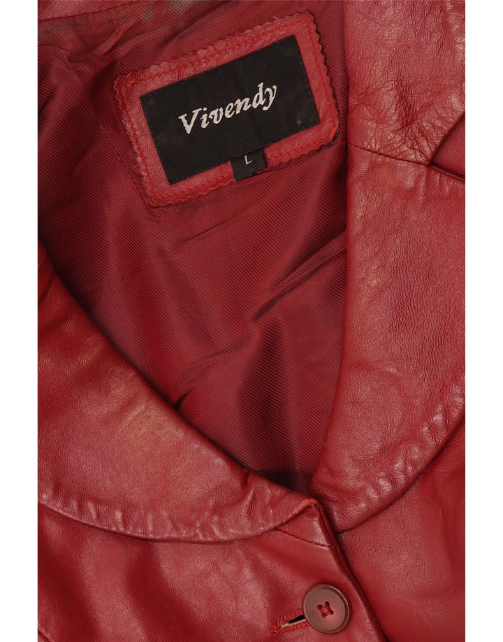 Viventy Womens Crop 2 Button Blazer Jacket UK 14 Large Burgundy