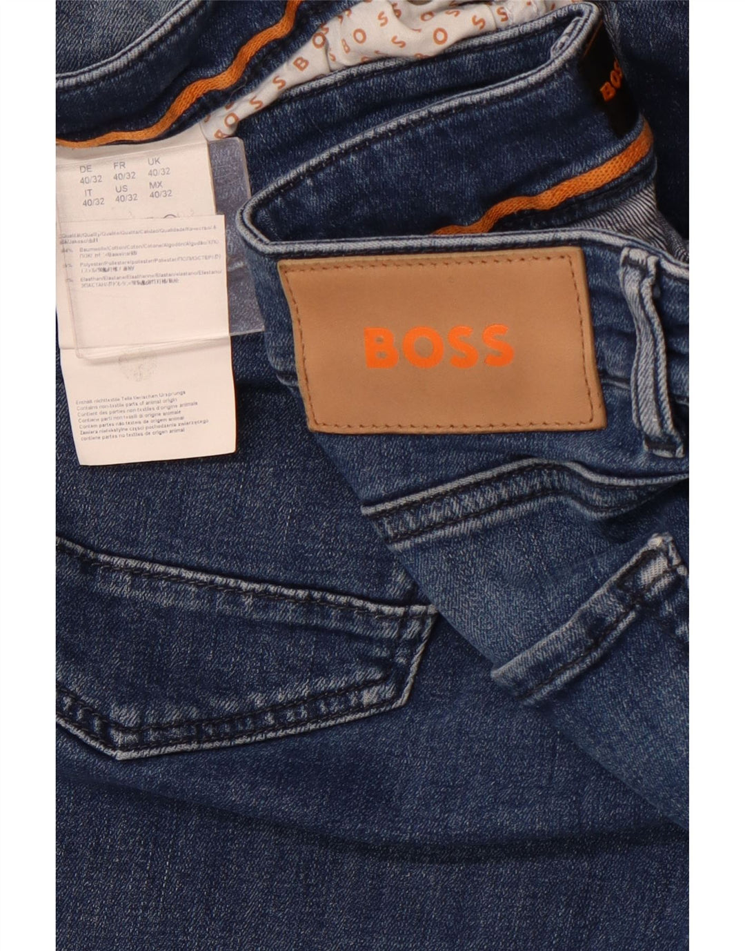 HUGO BOSS Mens Straight Jeans W40 L29 Blue Cotton