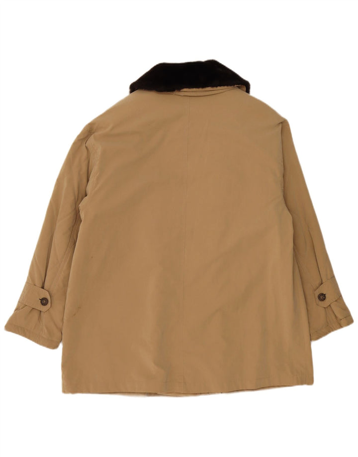 Vintage Womens Oversized Utility Jacket uk 18 XL Beige Polyester