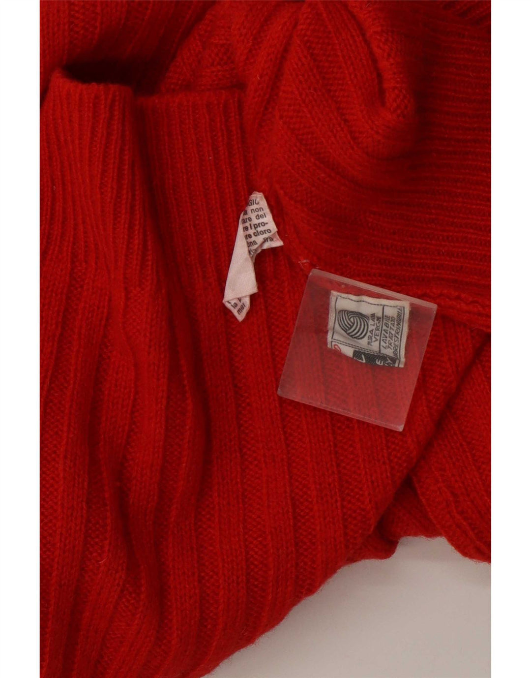 Vintage Womens Roll Neck Jumper Sweater UK 12 Medium Red Wool