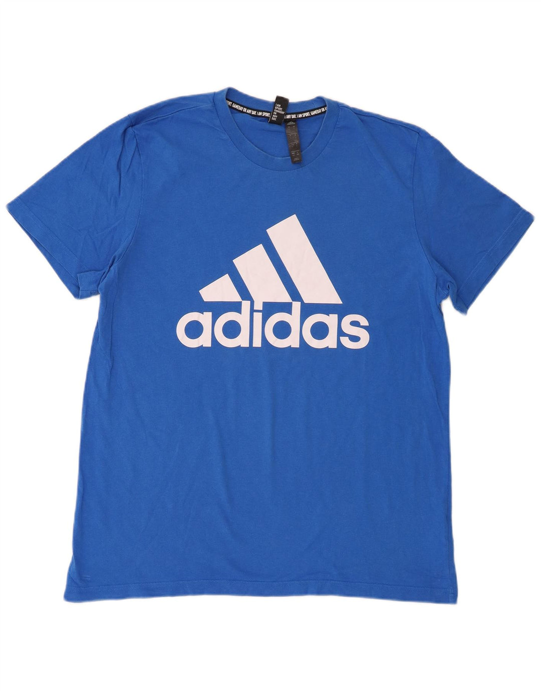 Adidas Mens Graphic T-Shirt Top Large Blue Cotton
