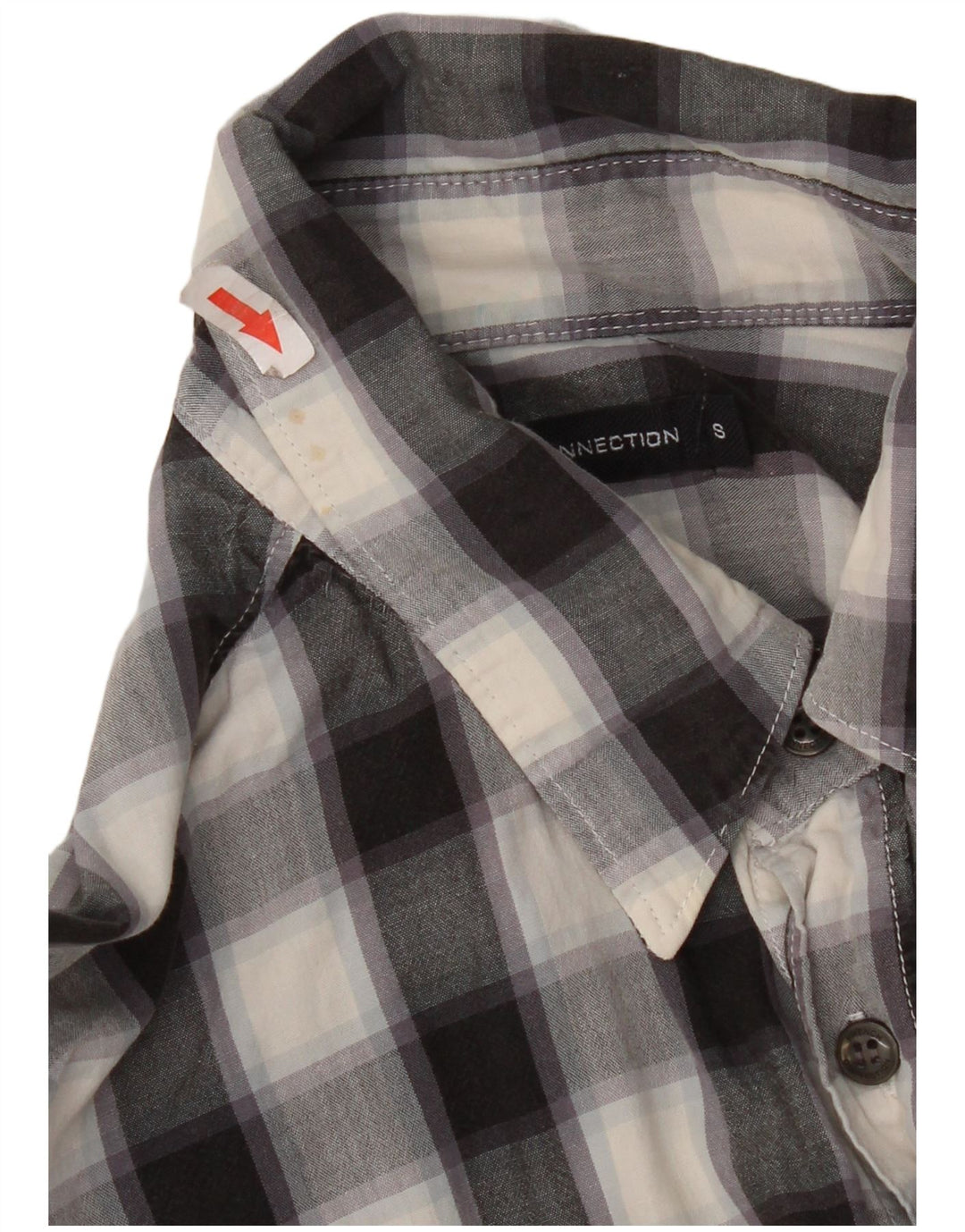 French Connection Mens Shirt Small Black Check Cotton
