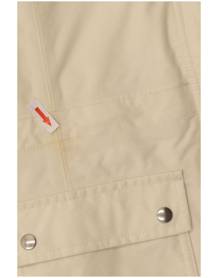 Lands End Womens Oversized Windbreaker Jacket UK 10 Small Off White Nylon