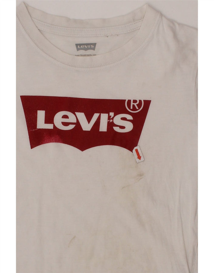 LEVI'S Girls Graphic T-Shirt Top 5-6 Years White Cotton