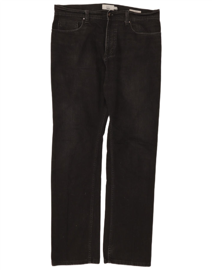 Marks & Spencer Mens Regular Straight Jeans W34 L33 Black Cotton