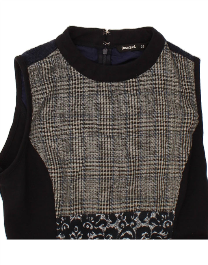 DESIGUAL Womens Sleeveless Sheath Dress EU 38 Medium Black Patchwork Vintage Desigual and Second-Hand Desigual from Messina Hembry 