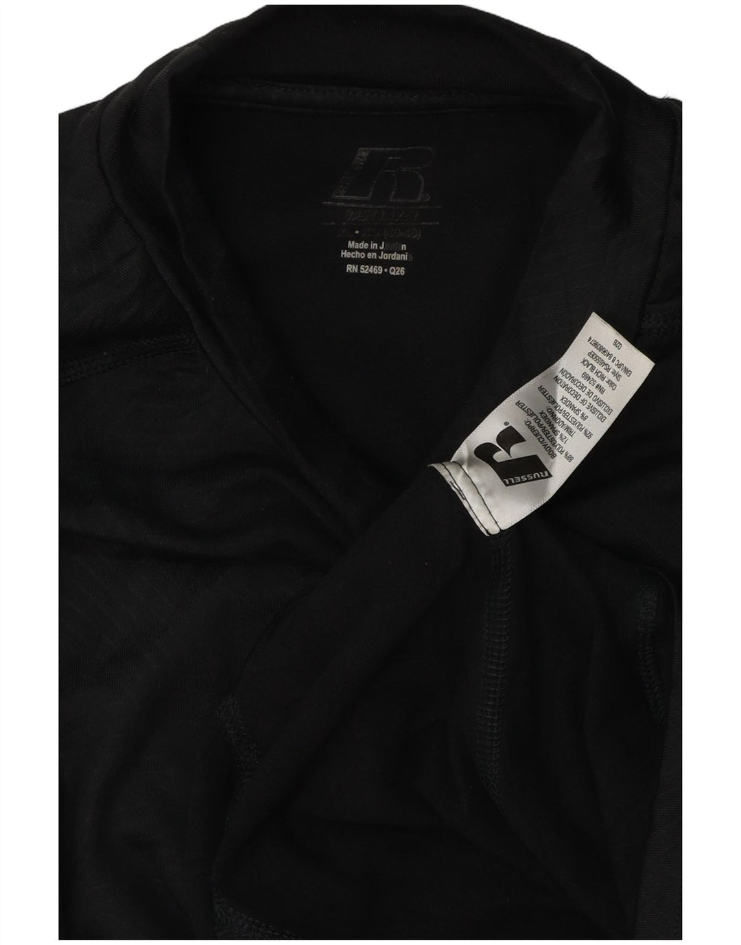 Russell Athletic Mens Dri-Power Graphic Top Long Sleeve XL Black Geometric