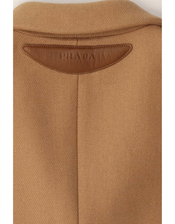 Prada Womens 3 Button Blazer Jacket IT 38 XS Beige Wool Classic
