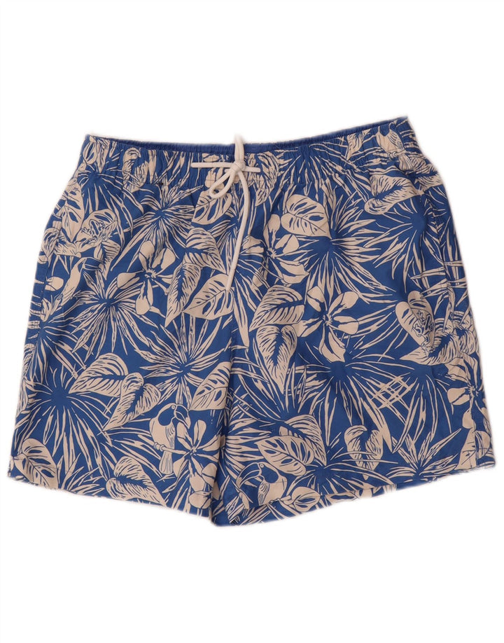Marks & Spencer Mens Swimming Shorts Medium  Blue Floral Polyester