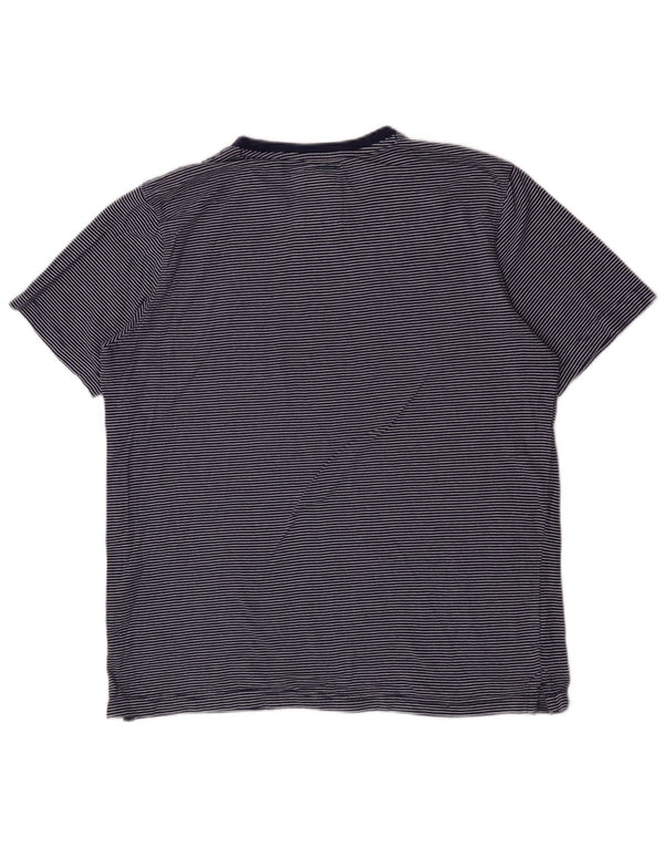 Crew Clothing Mens T-Shirt Top XL Blue Striped Cotton