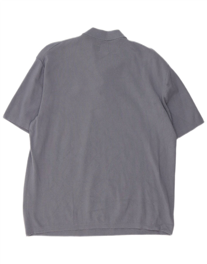 Zara Mens Polo Shirt Large Grey Viscose