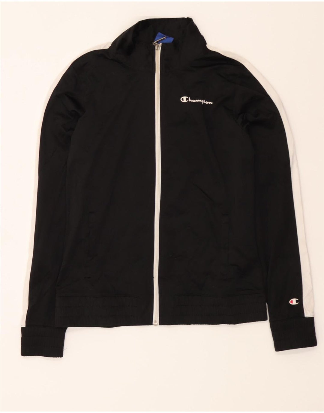 CHAMPION Womens Tracksuit Top Jacket UK 10 Small Black Colourblock Vintage Champion and Second-Hand Champion from Messina Hembry 