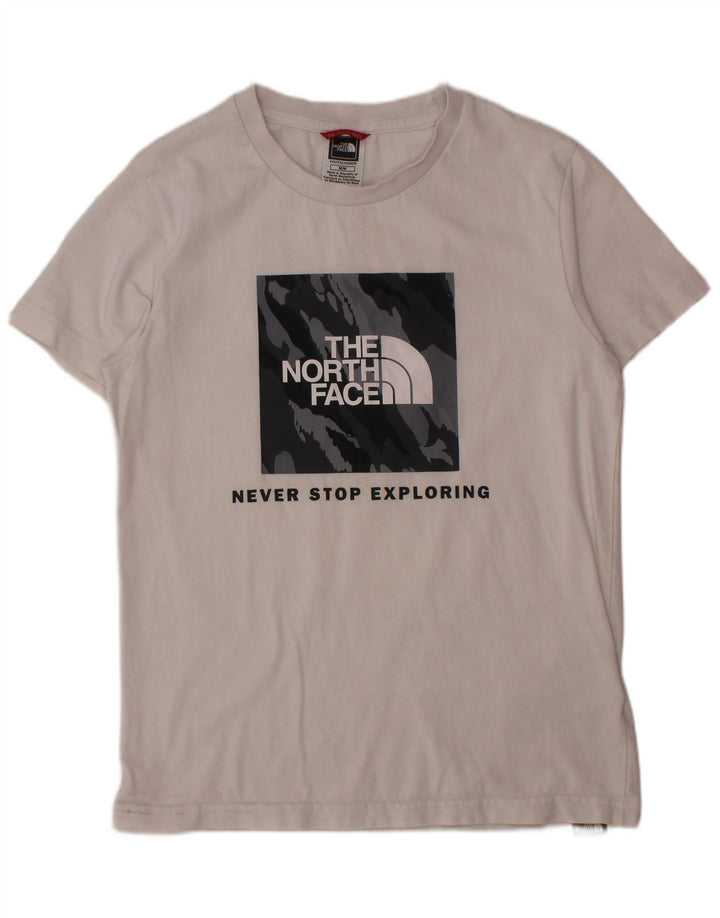 THE NORTH FACE Boys Graphic T-Shirt Top 9-10 Years Medium White