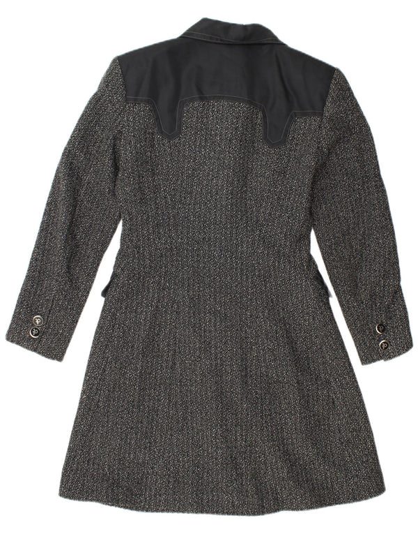 ROCCOBAROCCO Womens Overcoat IT 42 Medium Black Flecked Wool