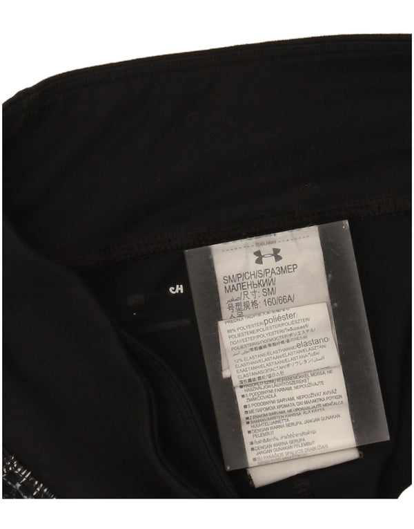 Under Armour Womens Capri Leggings UK 10 Small  Black Check Polyester