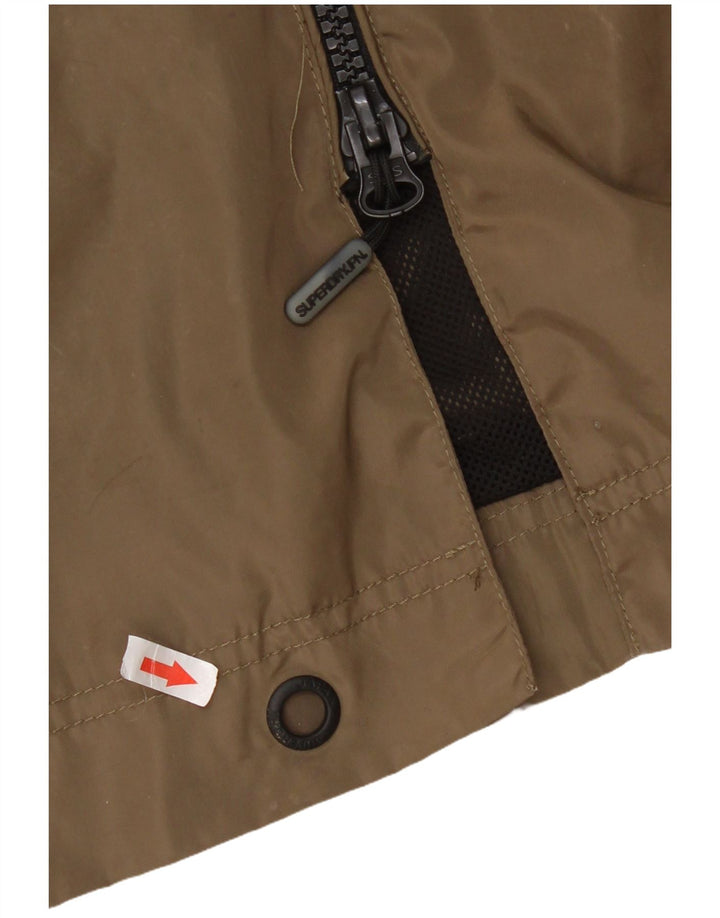 Superdry Womens Hooded Rain Jacket UK 14 Large Khaki Polyester