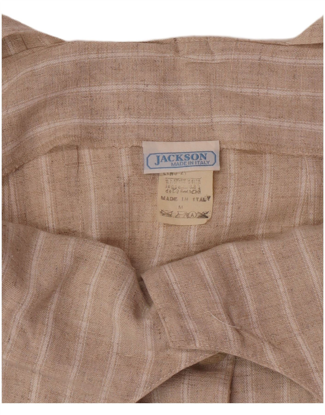 Vintage Womens Dungarees Skirt Medium W30  Beige Striped Viscose