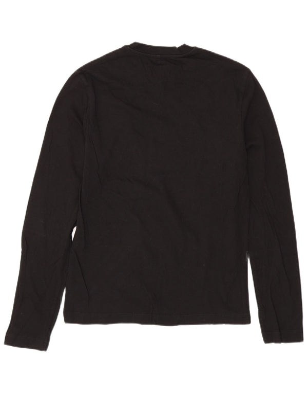 CALVIN KLEIN JEANS Mens Graphic Top Long Sleeve Small Black Cotton