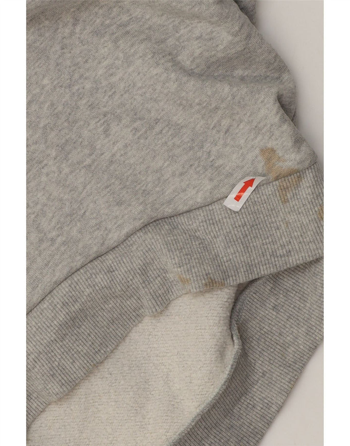 Fila Womens Oversized Sweatshirt Jumper UK 10 Small Grey Flecked Cotton