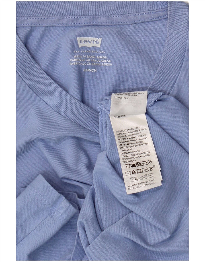 Levi's Womens T-Shirt Top UK 10 Small Blue Cotton