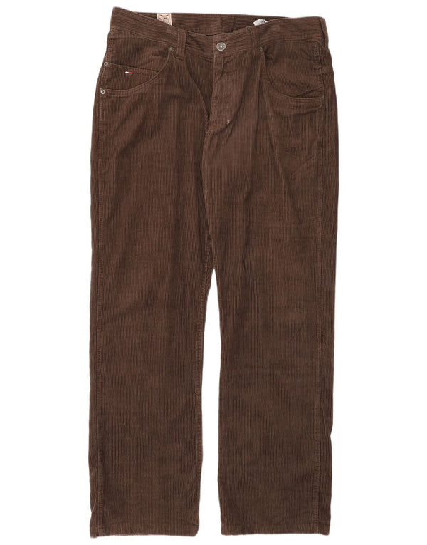Tommy Hilfiger Mens Straight Corduroy Trousers W38 L34 Brown Cotton