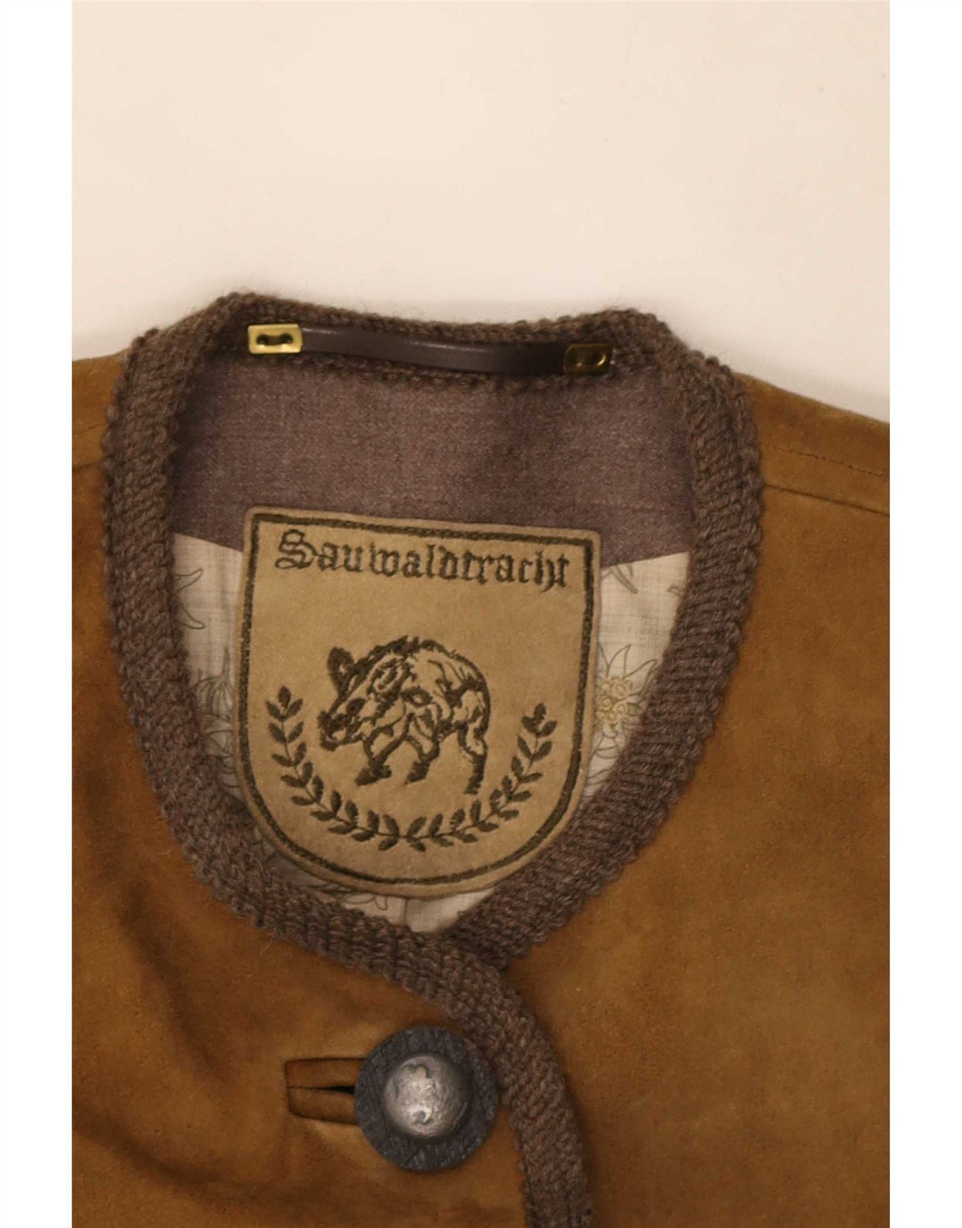 Vintage Womens 5 Button Blazer Jacket UK 14 Medium Brown Colourblock