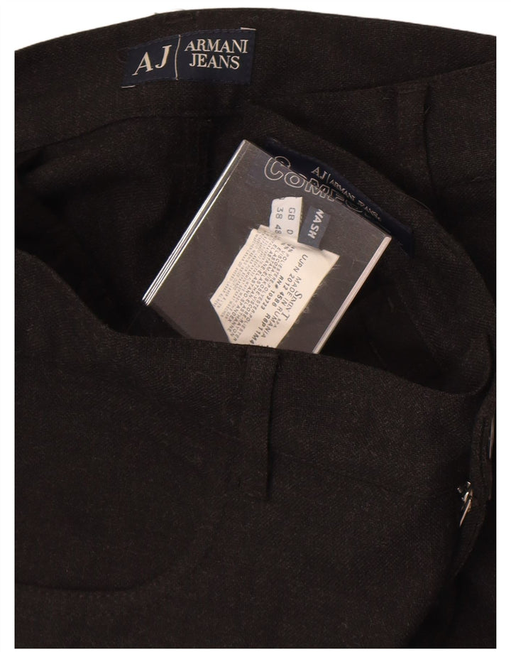 Armani Mens Straight Casual Trousers IT 48 Medium W32 L27 Black Polyester