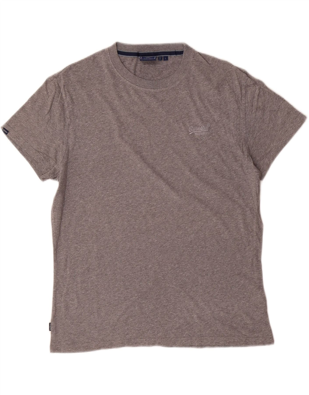 Superdry Womens T-Shirt Top UK 16 Large Grey Flecked Cotton