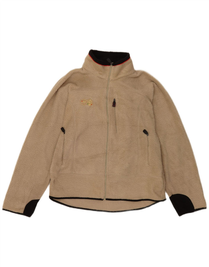 Fila Mens Fleece Jacket UK 40 Large Beige Colourblock Polyester