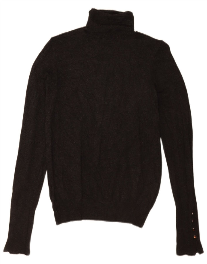 Zara Womens Roll Neck Jumper Sweater UK 8 Small Grey Viscose