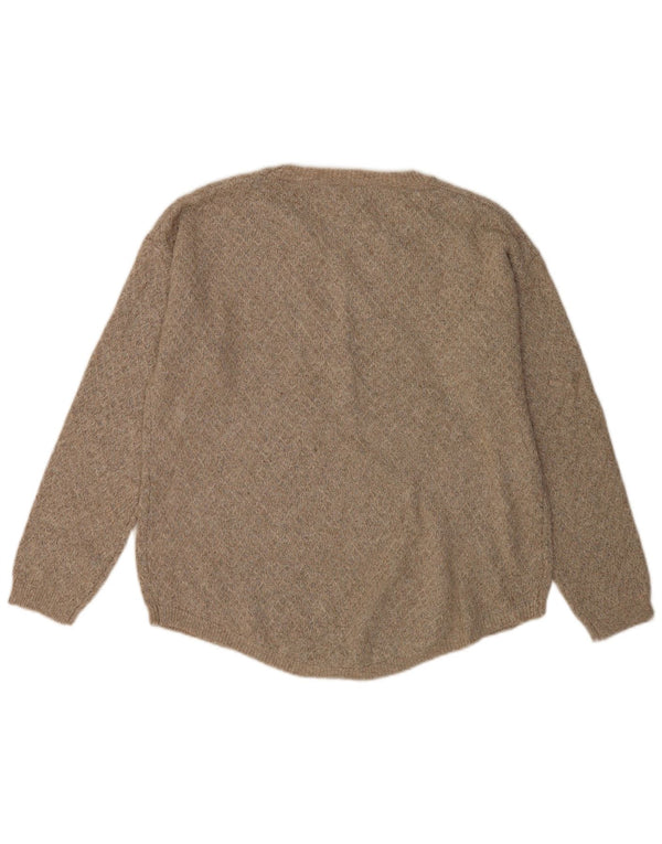 Fat Face Womens Boat Neck Jumper Sweater UK 16 Large Beige Cotton
