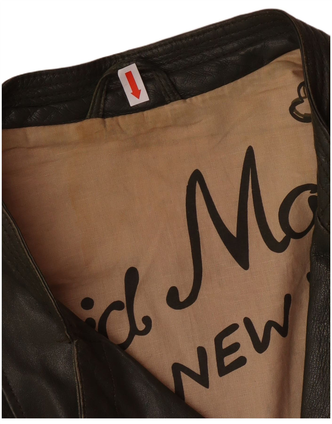 DAVID MOORE Womens Crop Biker Jacket UK 16 Large Green Colourblock Leather