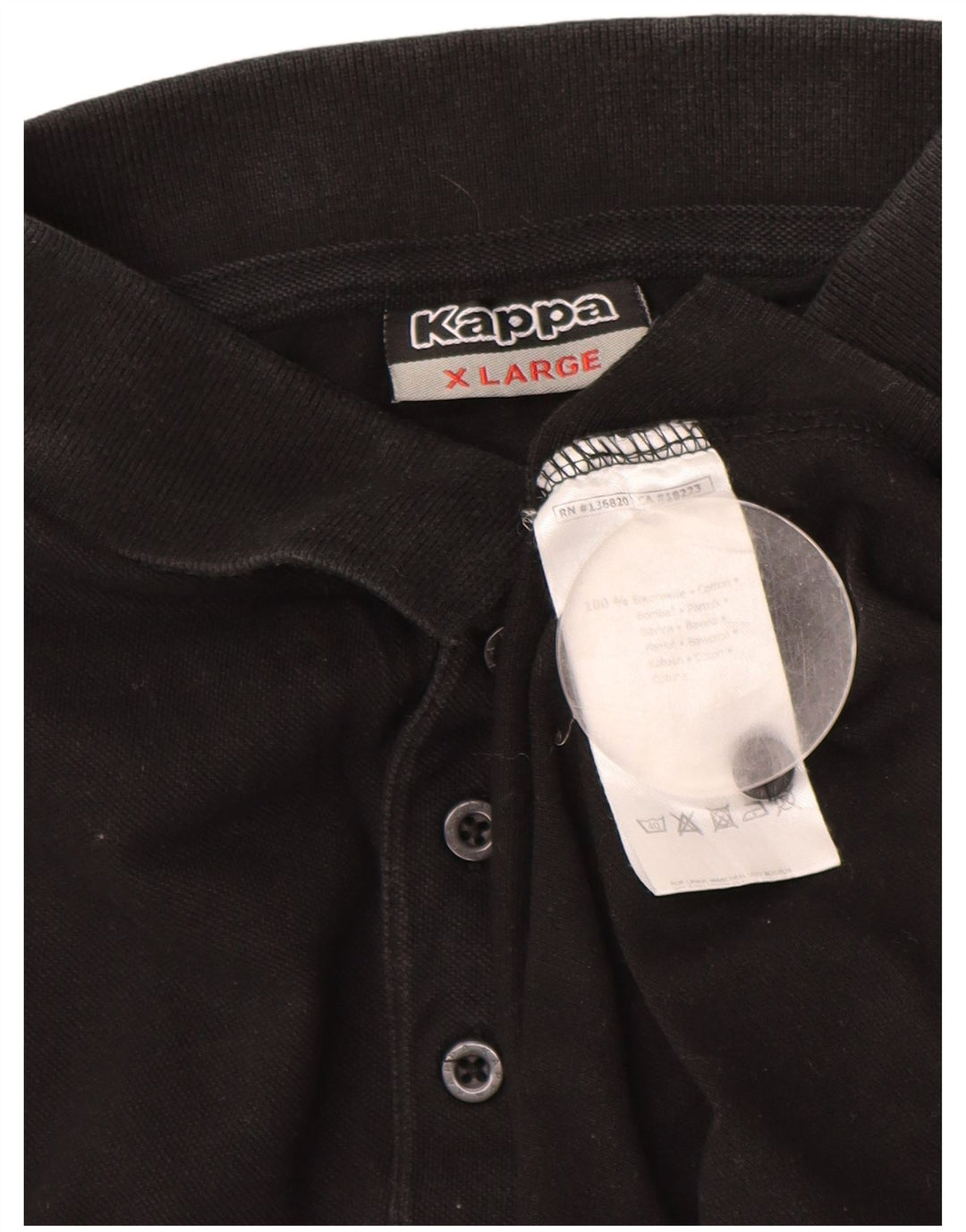 KAPPA Mens Polo Shirt XL Black Cotton