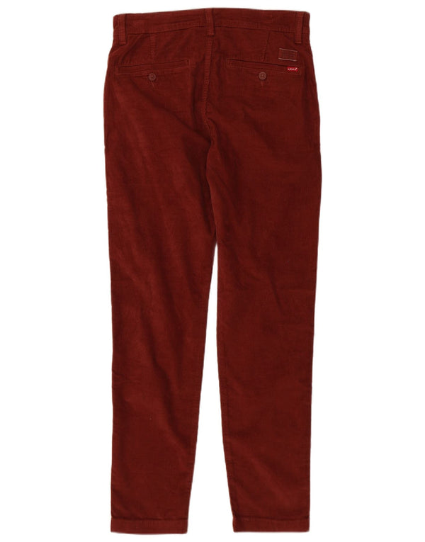 Levi's Mens Slim Tapered Corduroy Trousers W30 L32 Burgundy Cotton