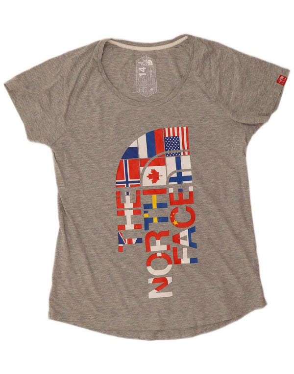 The North Face Womens RU/14 Graphic T-Shirt Top UK 14 Large Grey Sports