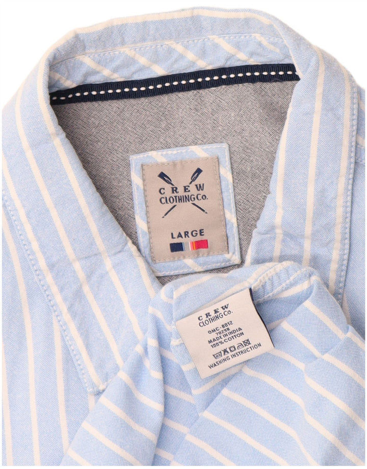 CREW CLOTHING Mens Shirt Large Blue Striped Cotton