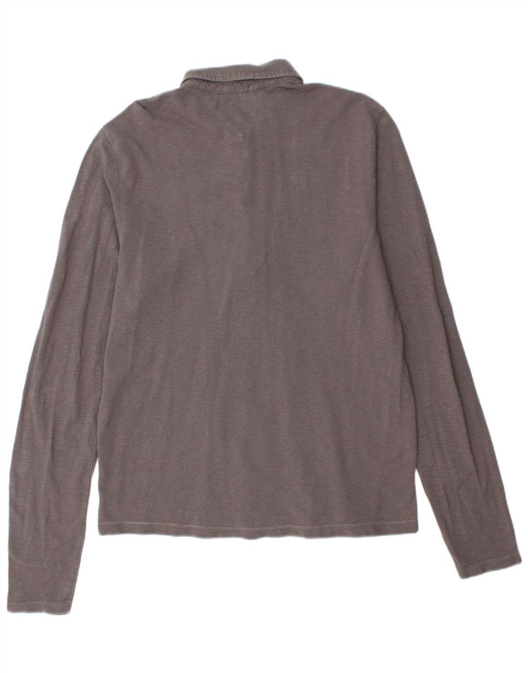 TOMMY HILFIGER Mens Graphic Long Sleeve Polo Shirt XL Grey