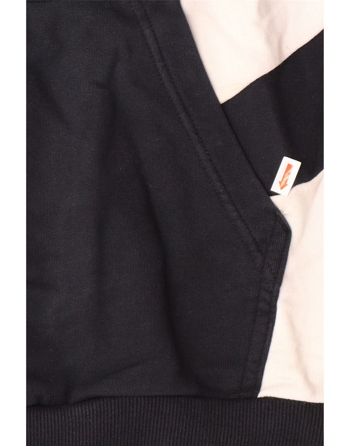 PUMA Mens Graphic Hoodie Jumper Large Black Colourblock Cotton