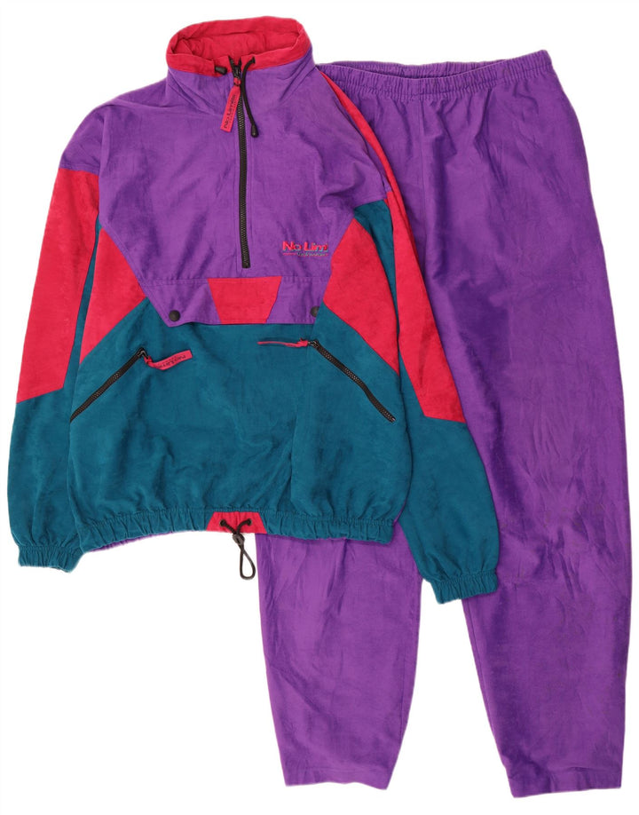 No Limits Mens Hooded Pullover Full Tracksuit 2XL Purple Colourblock