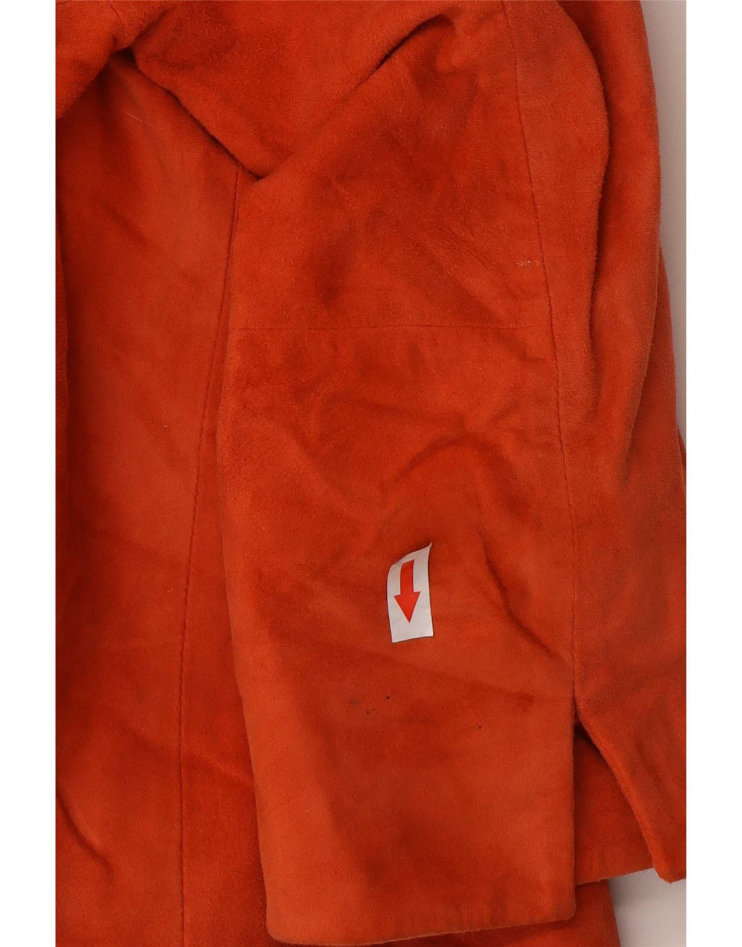 Conbipel Womens Crop 3/4 Sleeve Suede Jacket IT 44 Medium Orange Leather