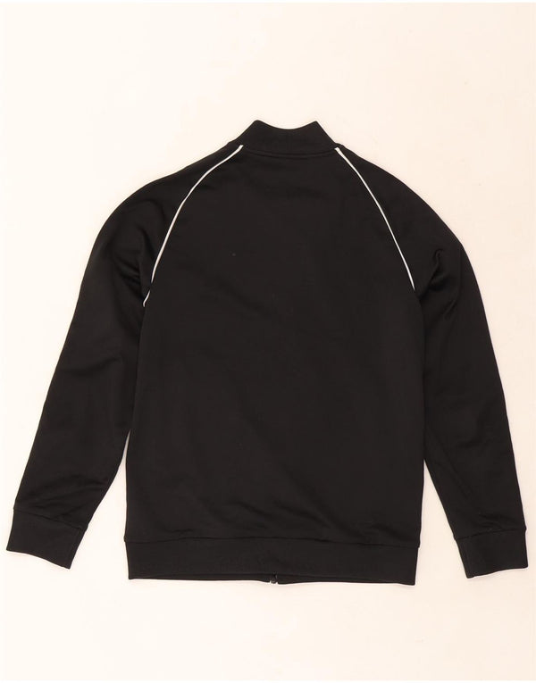 Adidas Boys Tracksuit Top Jacket 11-12 Years Black Polyester