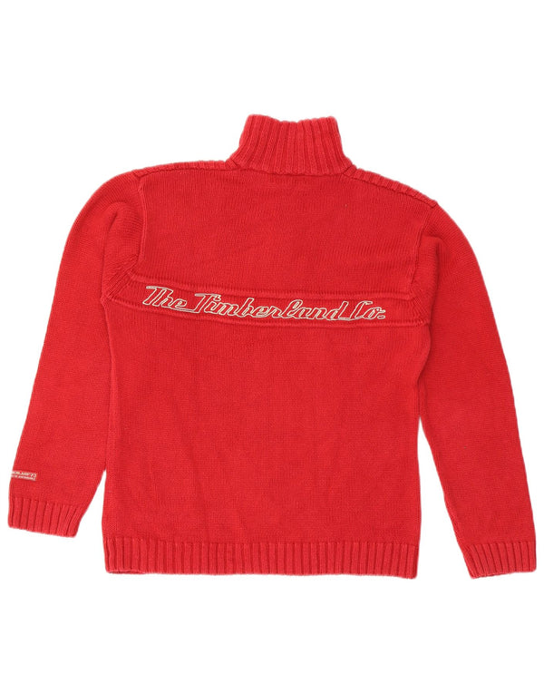 Timberland Girls Graphic Graphic Zip Neck Jumper Sweater 11-12 Years Red