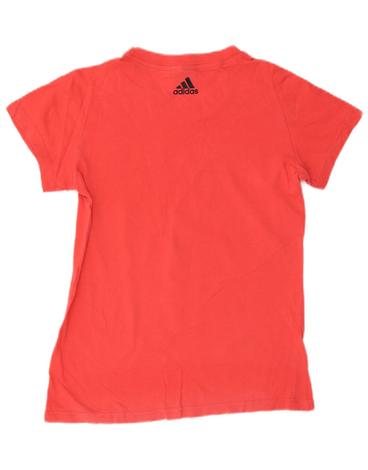 ADIDAS Womens Graphic T-Shirt Top UK 12 Medium Red