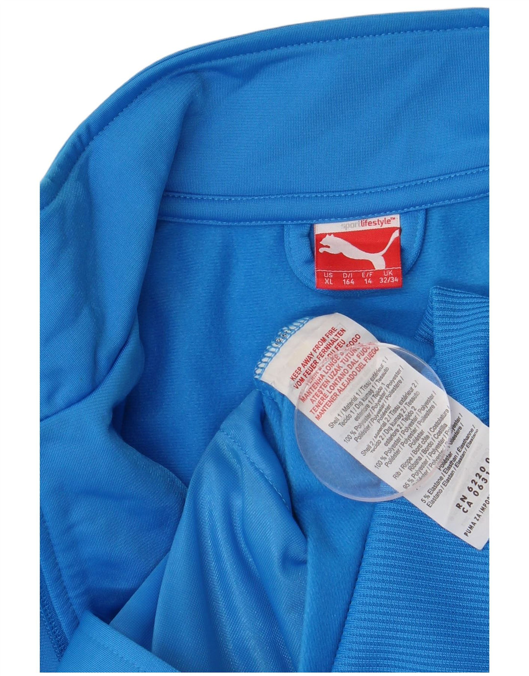 Puma Boys Tracksuit Top Jacket 13-14 Years Blue Colourblock Polyester